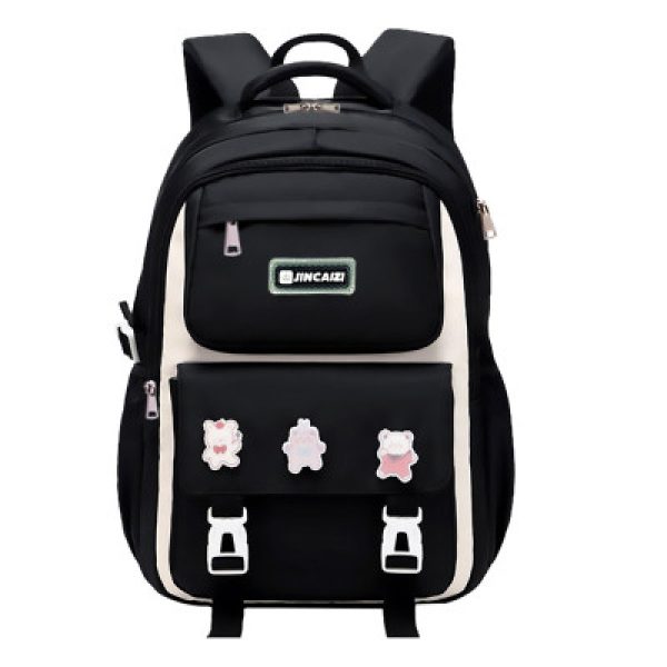 Kids Backpack Children School Bags Waterproof Primary Schoolbag Book Bag (black)