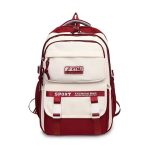 Academy Style School Bag Book Bag Lightweight College Student Backpack(Red)