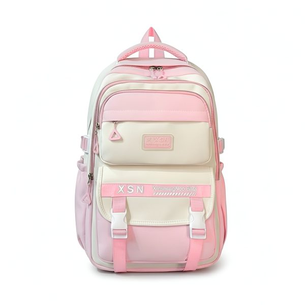 Academy Style School Bag Book Bag Lightweight College Student Backpack(Pink)