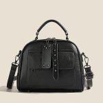 High end ladies' handbag multi-layer large capacity commuting bag(Black)