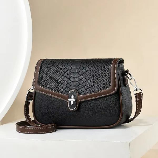 Small Handbags PU Leather High Quality Shoulder Bags for Lady Fashion(Black)
