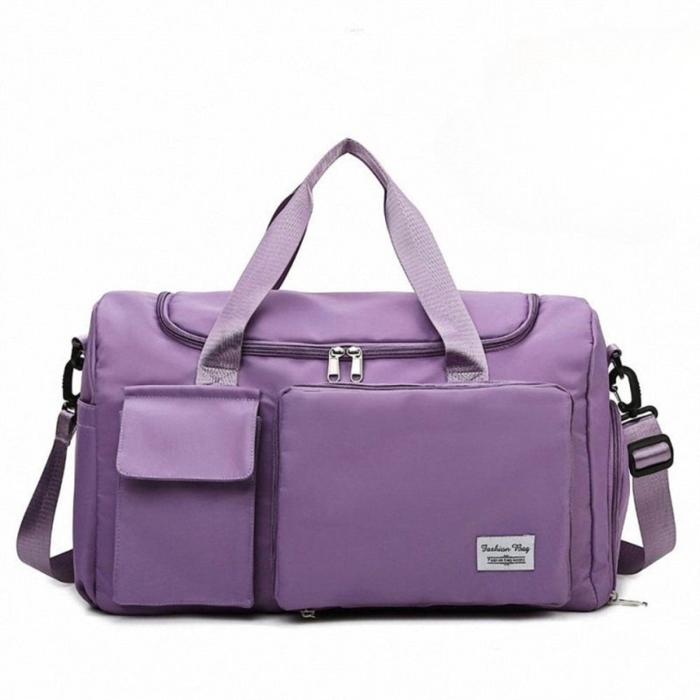 Untitled_design_(13) Fashionable Large Capacity Travel & Gym Bag (Light purple) - Image 1
